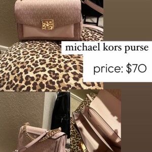 Michael Kors Blush Shoulder Bag with Gold Accents